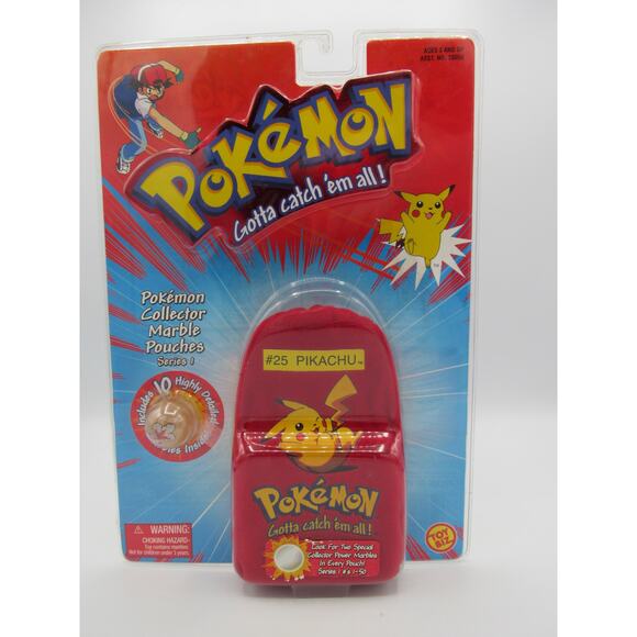 NEW Factory Sealed Pokemon Collector Marble Pouch Series 1 Pikachu Goldeen 2000 - Picture 1 of 12